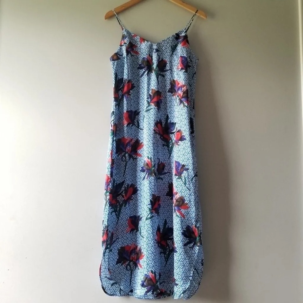 Equipment Silk Floral Midi Dress
